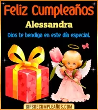 GIF Feliz Cumpleaños Dios te bendiga en tu día Alessandra